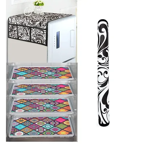 Combo of Fridge Top Cover, Handle Cover and Fridge Mats