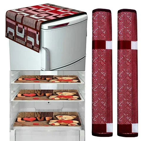 1 Fridge Cover, 2 Handle Cover and 3 Fridge Mats Combo