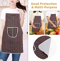 Combo Pack of 3 Pcs Free Size Kitchen Apron(2 pcs Fire Resistant PVC Apron + 1 Washable Cotton Apron)-thumb3