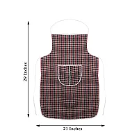 Combo Pack of 3 Pcs Free Size Kitchen Apron(2 pcs Fire Resistant PVC Apron + 1 Washable Cotton Apron)-thumb2