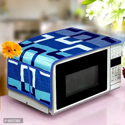 Designer Polyester Oven Top Cover With 4 Pockets Suitable For Upto 30 Litre Capacity