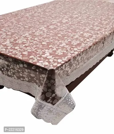 WISHLANDreg; Coin Design Golden Lace Transparent PVC Dining Table Cover(Size: 60X90 Inches, Pack of 1)-thumb4