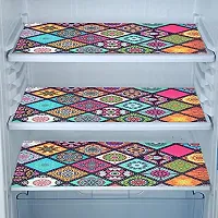 WISHLAND? Set of 5 Pcs Fridge Cover Combo With 1 Fridge Top Cover with 6 Utility Pockets And 4 Pcs Multipurpose Fridge Mats-thumb2