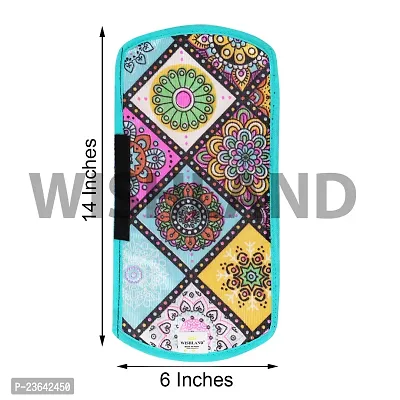 Mandala Pattern Combo Pack of 1 Fridge Top Cover with 6 Utility Pockets and 1 Fridge Handle Cover(Size : 46X22  14X6 Inches, Set of 2 Pc)-thumb5