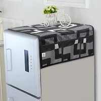 Stylish Polyester Fridge Top Cover with 6 Utility Pockets And Fridge Handle Cover- 3 Pieces-thumb1