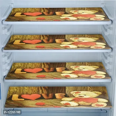 WISHLAND? Set of 5 Pcs Fridge Cover Combo With 1 Fridge Top Cover with 6 Utility Pockets And 4 Pcs Multipurpose Fridge Mats-thumb4