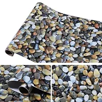 3D Big Stone Wall Decor PVC Waterproof HD Wall Paper For Shelf Liner, Furniture, Almirah, Table Top, Wardrobe(18 Inch X 5 Meter, Pack Of 3)-thumb1