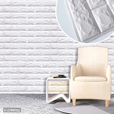 Wishlandreg; Self-Adhesive Waterproof 5mm PE Foam 3D Wall Panels Wallpaper Sticker for Bathroom, Living Room, and Home Decoration (77 X 70 cm, Pack Of 3, White)-thumb4