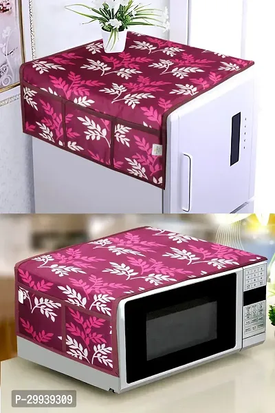 Stylish Polyester Printed Micro Oven Cover, Combo-thumb0