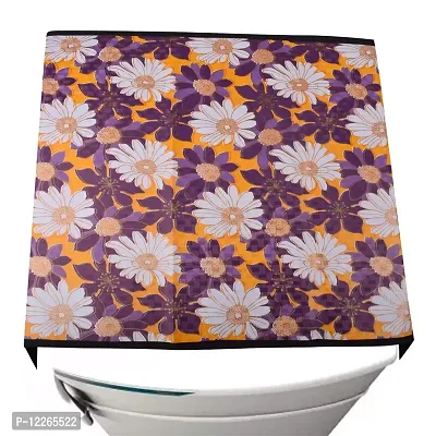 WISHLAND? Water  Dust Proof Fridge Top Cover with 6 Utility Pockets and Longer Size(Size 46X21 Inches, Purple)-thumb3