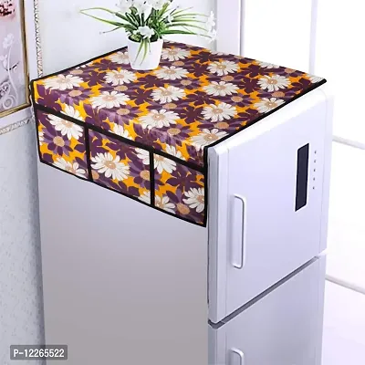 WISHLAND? Water  Dust Proof Fridge Top Cover with 6 Utility Pockets and Longer Size(Size 46X21 Inches, Purple)