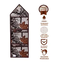 Polyester 3 Pockets Magazine Holder Wall Hanging Organiser(Set of 2, Brown)-thumb1