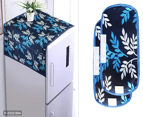 Designer Polyester Fridge Top Cover with 6 Utility Pockets And 2 Handle Cover