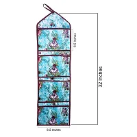 Designer PVC Fridge Top Cover, Microwave Oven Top Cover and Multipurpose Wall Hanging Organizer with 4 Pockets-thumb2