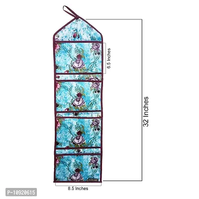 Designer PVC Fridge Top Cover, Microwave Oven Top Cover and Multipurpose Wall Hanging Organizer with 4 Pockets-thumb3