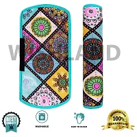 Mandala Pattern Combo Pack of 1 Fridge Top Cover with 6 Utility Pockets and 1 Fridge Handle Cover(Size : 46X22  14X6 Inches, Set of 2 Pc)-thumb1