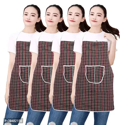 WISHLAND Big Size Multicolor Apron For Hotel Restaurant and Home (Pack of 4, Material : Cotton)-thumb0