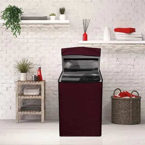 Wishland? Water Resistant & Dustproof Top Loading Fully Automatc Washing Machine Cover for 6 kg, 6.5 kg,7kg & 7.5 kg -(Color : Maroon)