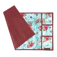 Combo Pack of Fridge Top Cover and Microwave Oven Top Cover with 4 Pockets(Blue Rose)-thumb4