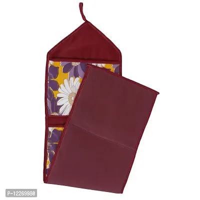 WISHLAND? Multipurpose Wall Hanging Organizer with 4 Utility Pockets (Set of 1, Purple)-thumb4