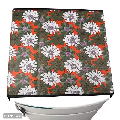 WISHLAND? Water  Dust Proof Fridge Top Cover with 6 Utility Pockets and Longer Size(Size 46X21 Inches, Mehandi)-thumb3