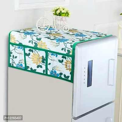 WISHLAND? Water  Dust Proof Fridge Top Cover with 6 Utility Pockets(Size 21X39 Inches, Blue)-thumb0