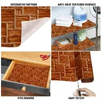 Kitchen Shelf Liner for Cabinet, Kitchen Shelves and Drawer Fire Resistant, Waterproof, Dustproof and Washable (18 Inches X 10 Meter, Brown Check)-thumb3