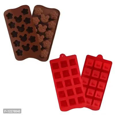 WISHLAND? Chocolate Silicon Mould, Chocolate Mould for Baking Making Chocolates(Pack of 2)