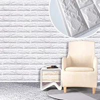 Wishlandreg; Self-Adhesive Waterproof 5mm PE Foam 3D Wall Panels Wallpaper Sticker for Bathroom, Living Room, and Home Decoration (77 X 70 cm, Pack Of 4, White)-thumb3