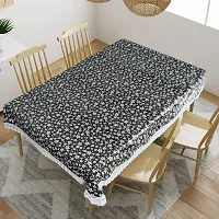 High Quality PVC Black and White Dining Table Cover for Living Room 60X90 Inches(Pack of 1)-thumb1