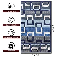 Wishlandreg; Combo Pack of Fridge Top Cover and Microwave Oven Top Cover with 4 Pockets(Blue)-thumb1