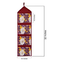 Designer PVC Fridge Top Cover with 6 Utility Pockets And Wall Hanging Organiser with 3 Storage Pockets-thumb2