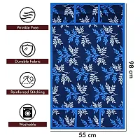 Wishlandreg; Combo Pack of Fridge Top Cover and Microwave Oven Top Cover with 4 Pockets(Blue)-thumb1