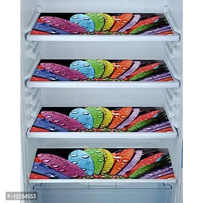 WISHLAND? Set of 5 Pcs Fridge Cover Combo With 1 Fridge Top Cover with 6 Utility Pockets And 4 Pcs Multipurpose Fridge Mats-thumb5