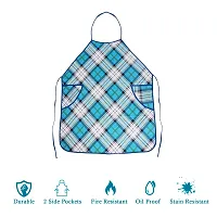 WISHLAND Big Size Blue Apron For Hotel Restaurant and Home (Pack of 2, Material : PVC)-thumb3