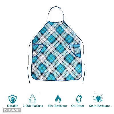 Aradent? PVC Big Size Kitchen Apron, Unisex, 32X26 Inches (Pack of 2, Blue)-thumb5