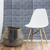 Wishlandreg; Self-Adhesive Waterproof 5mm PE Foam 3D Wall Panels Wallpaper Sticker for Bathroom, Living Room, and Home Decoration (77 X 70 cm, Pack Of 1, Gray)-thumb3