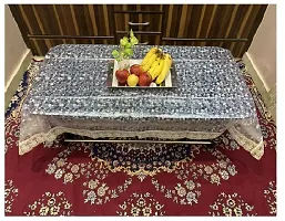 WISHLANDreg; Coin Design Golden Lace Transparent PVC Center Table Cover(Size: 40X60 Inches, Pack of 1)-thumb2