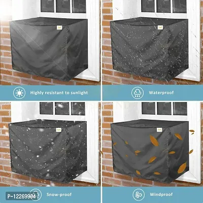 Wishland? Parachute Plain 1.5 Ton Window Air Conditioner Dust & Waterproof Cover (Grey)-thumb4