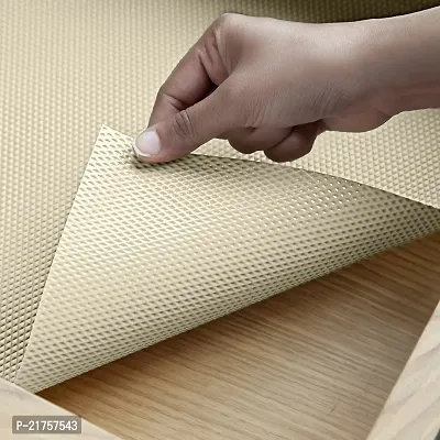 Multipurpose Textured Super Strong Anti-Slip Mat Liner for Kitchen Shelf - Size 45X300cm (3 Meter Roll,Cream)-thumb4