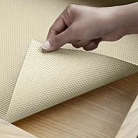 Multipurpose Textured Super Strong Anti-Slip Mat Liner for Kitchen Shelf - Size 45X500cm (5 Meter Roll, Cream)-thumb3