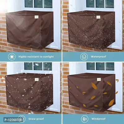 Wishland? Parachute Plain 1.5 Ton Window Air Conditioner Dust & Waterproof Cover (Brown)-thumb3