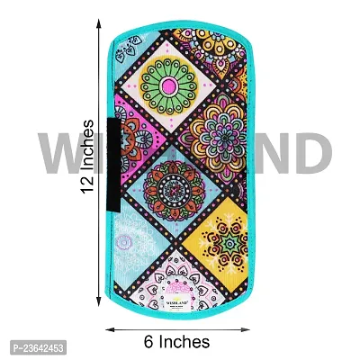 Mandala Pattern Combo Pack of 1 Fridge Top Cover with 6 Utility Pockets and 1 Fridge Handle Cover(Size : 39X21  12X6 Inches, Set of 2 Pc)-thumb5