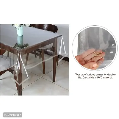 WISHLANDreg; No Joint Transparent PVC Center Table Cover With Welded Border(Size: 40X60 Inches, Pack of 1)-thumb3