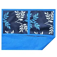 Combo Pack of Fridge Top Cover and Microwave Oven Top Cover with 4 Pockets(Blue)-thumb2