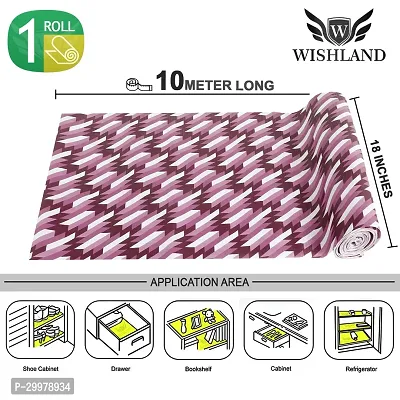 Wishland Kitchen Shelf Liner for Cabinet, Kitchen Shelves and Drawer Fire Resistant, Waterproof, Dustproof and Washable (18 Inches X 10 Meter, Purple)-thumb0