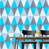 3D Multi Triangles Vinyl Sticker Self-Adhesive Wallpaper For Shelf Liner, Furniture, Almirah, Table Top, Wardrobe(18 Inch X 5 Meter)-thumb1