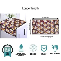 WISHLAND? Water  Dust Proof Fridge Top Cover with 6 Utility Pockets and Longer Size(Size 46X21 Inches, Purple)-thumb1