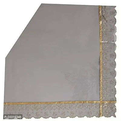 WISHLANDreg; Transparent PVC Rectangular Table Cloth|Center Table Cover|Coffee Table Cover|Table Cover 4 Seater|Golden Lace(Pack of 1)-thumb2