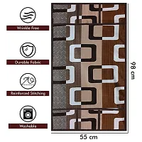 Wishlandreg; Combo Pack of Fridge Top Cover and Microwave Oven Top Cover with 4 Pockets(Brown)-thumb1